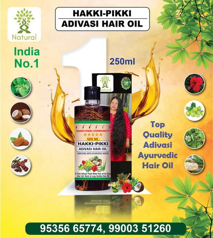 ADIVASI HAKKI PIKKI HAIR OIL with (5.0 ⭐⭐⭐⭐⭐ 19,345 REVIEWS) Globally