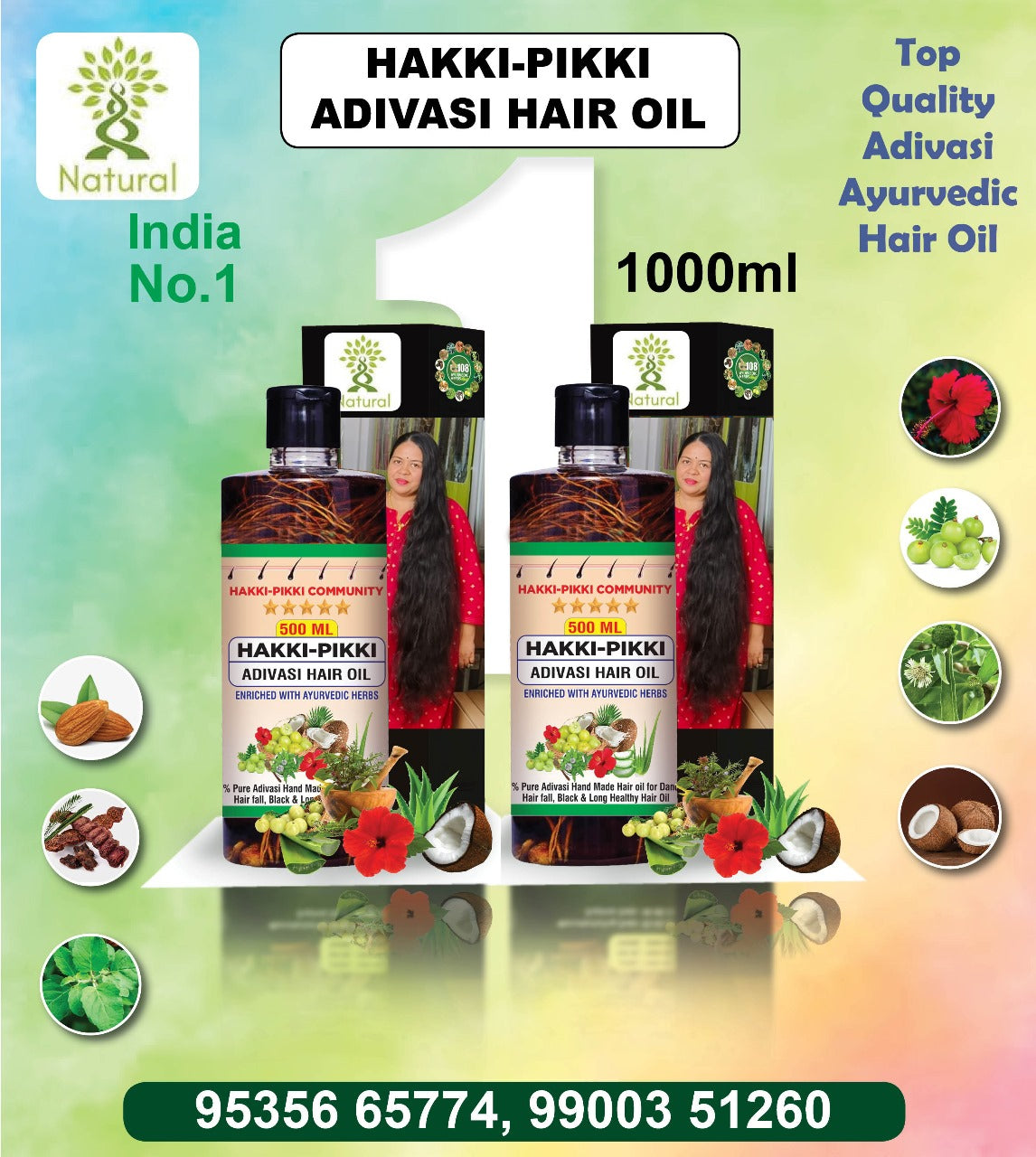 ADIVASI HAKKI PIKKI HAIR OIL with (5.0 ⭐⭐⭐⭐⭐ 19,345 REVIEWS) Globally